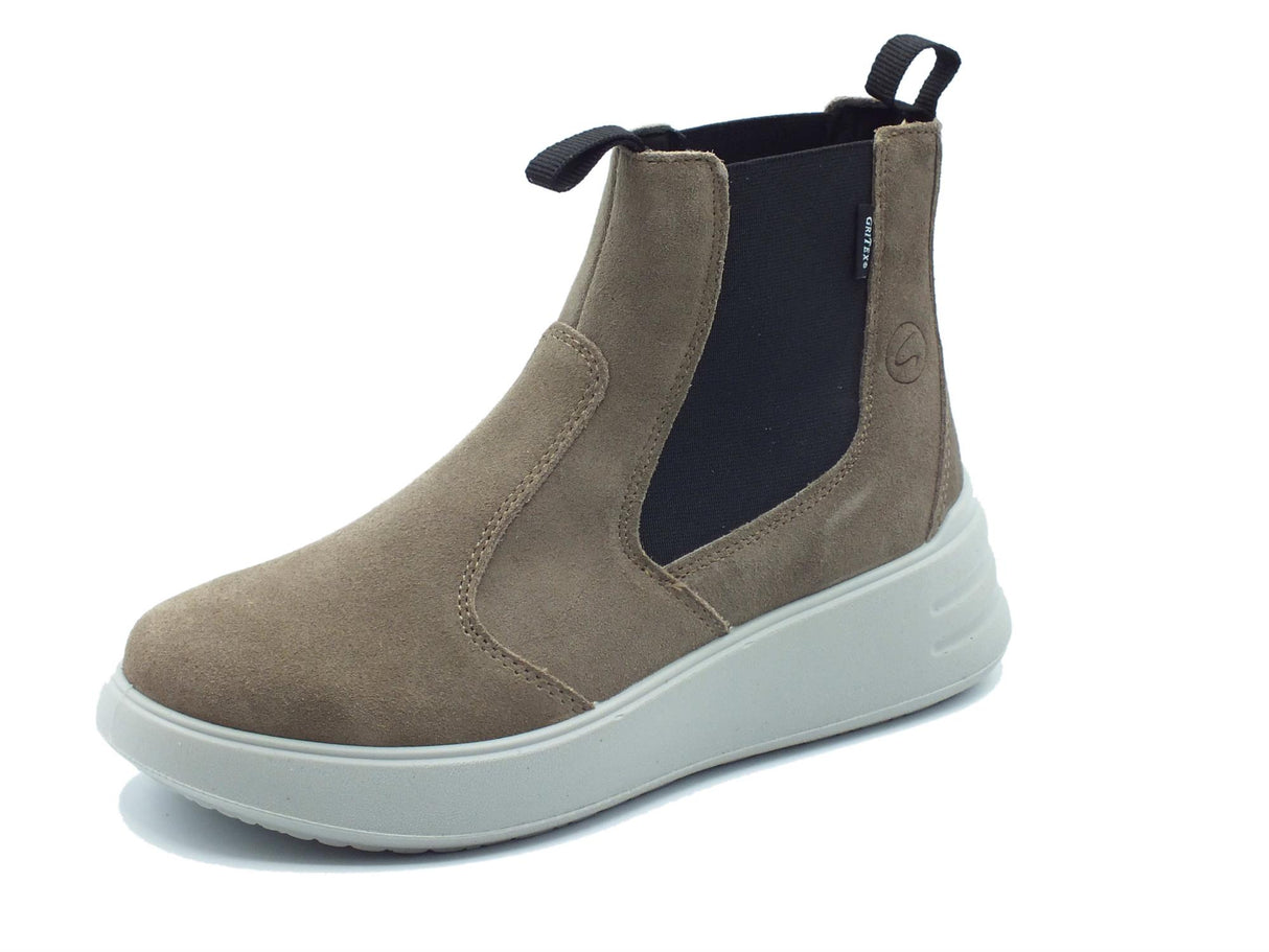 Grisport Grisport 6808V9G Fieno Vesuvio Scarponcini Beatles per Donna in nabuk taupe fondo antistatico Fieno Vesuvio
