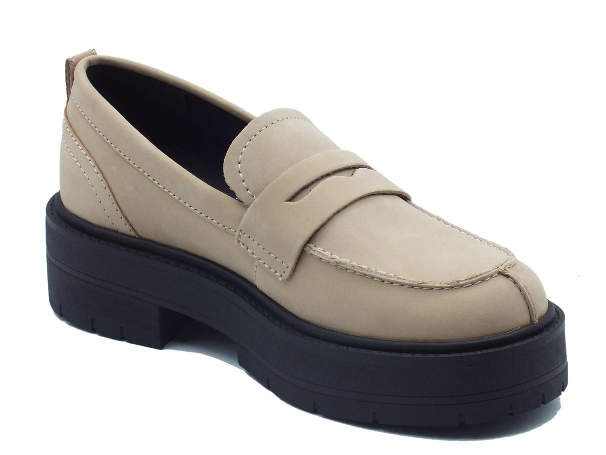 Geox Geox D36VDI Spherica Sand AMocassini per Donna in pelle sabbia e zeppa alta Sand