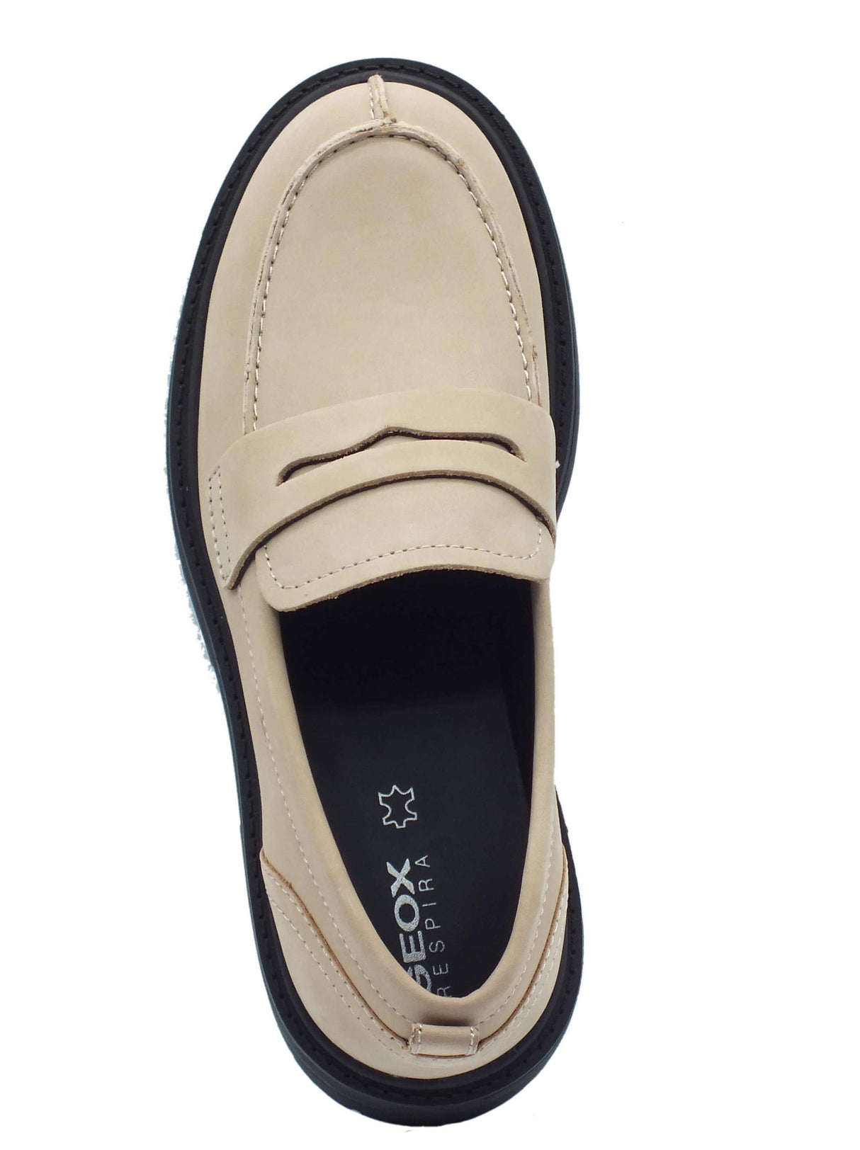 Geox Geox D36VDI Spherica Sand AMocassini per Donna in pelle sabbia e zeppa alta Sand