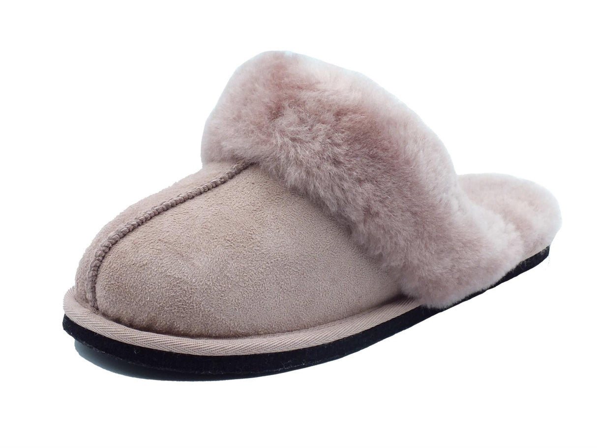 Haflinger Haflinger North Star 311048 Rosenholz Pantofole Sabot per Donna in camoscio rosa e pellicciotto rosa