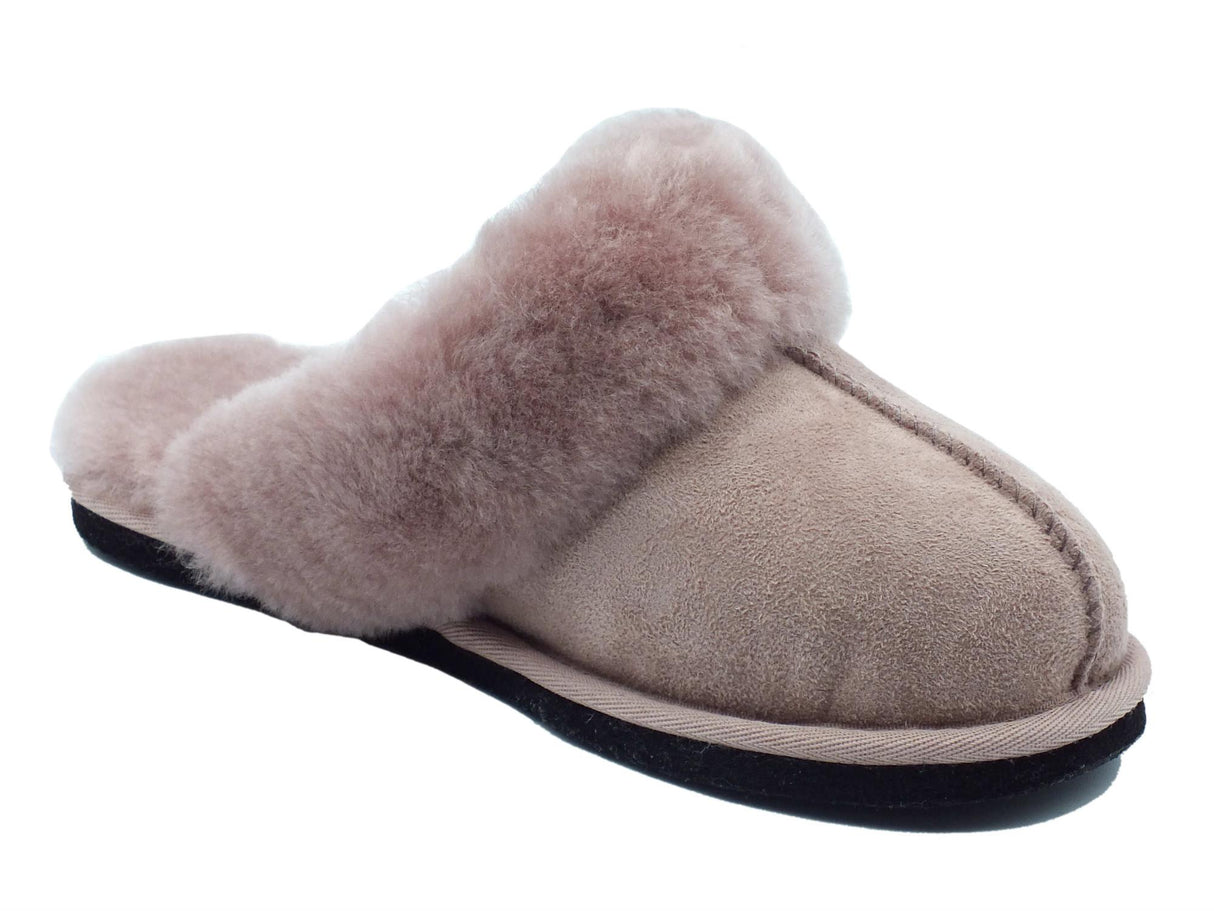 Haflinger Haflinger North Star 311048 Rosenholz Pantofole Sabot per Donna in camoscio rosa e pellicciotto rosa