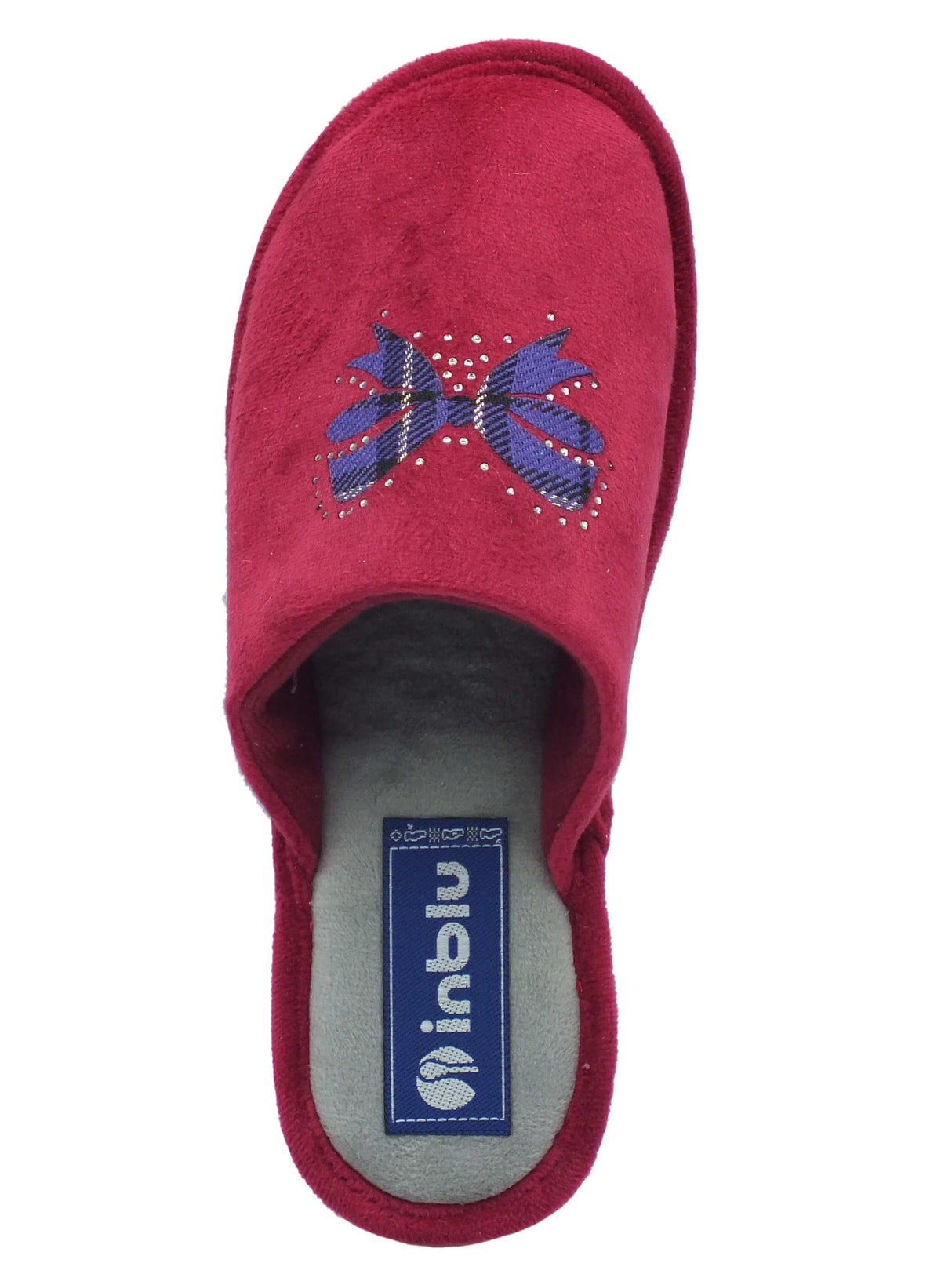 InBlu InBlu GY000019 Bordeaux Pantofole per Donna in spugna con zeppa bassa Bordeaux
