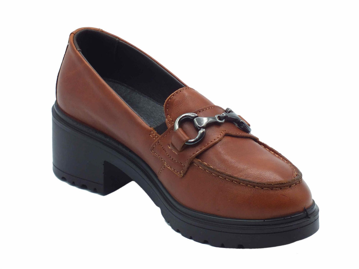 Igi&Co Igi&Co 4651511 Vitello Antik Cognac Mocassini con tacco medio per Donna in pelle Cognac