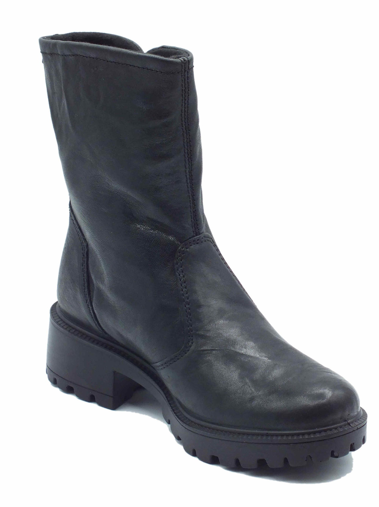 Igi&Co Igi&Co 4663300 Capra Parke Nero Tronchetti con tacco basso per Donna in pelle Nero