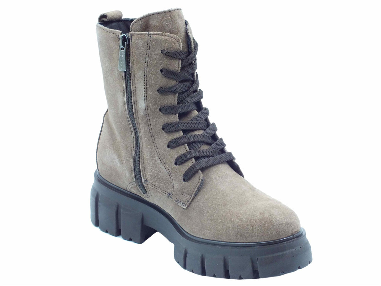 Igi&Co Igi&Co 4664400 Scam Super Fango Anfibi per Donna in nabuk con tacco alto lacci e lampo Fango