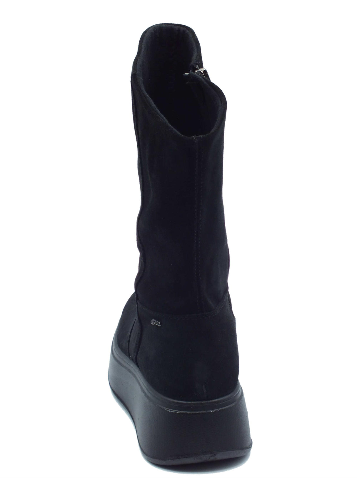 Igi&Co Igi&Co 4671000 Scam Superiore Nero Stivali con per Donna in nabuk con lampo e zeppona Nero