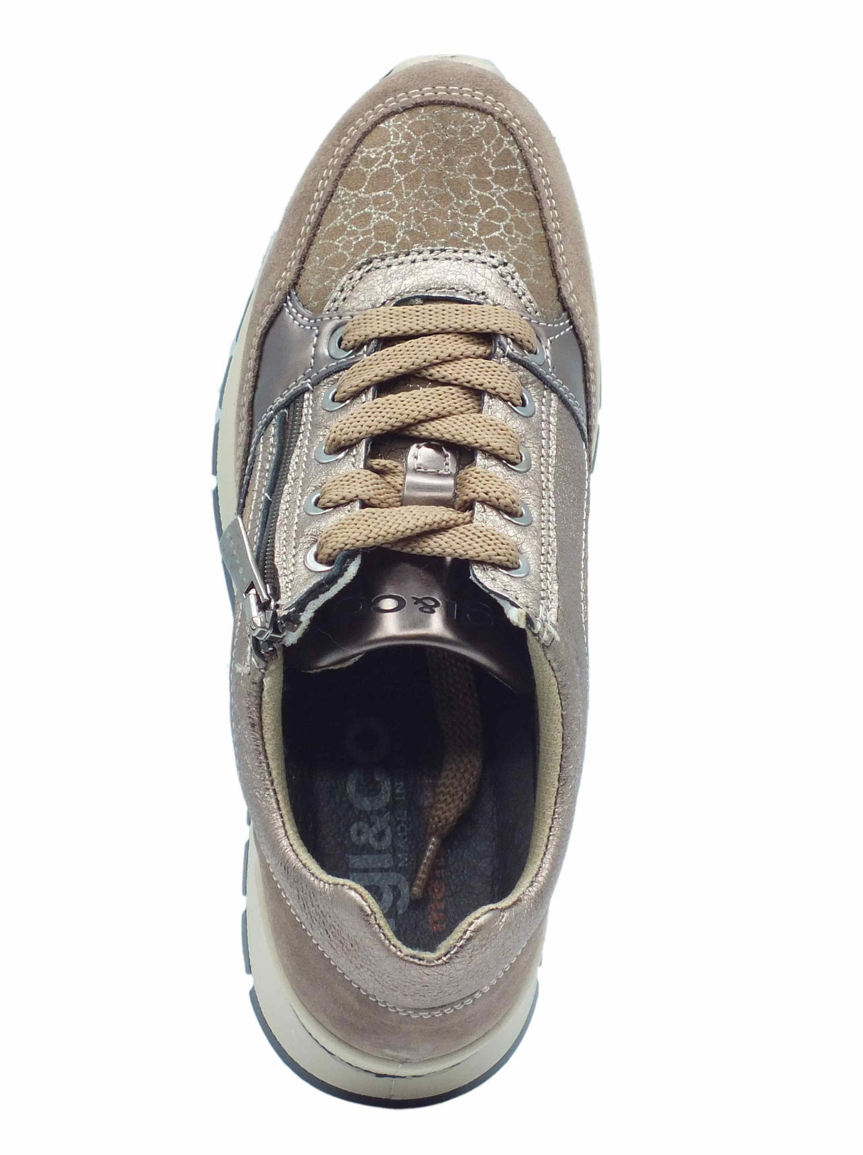 Igi&Co Igi&Co 4673144 Scam Fango Sneakers con zeppa bassa per Donna in nabuk con lacci e lampo Fango