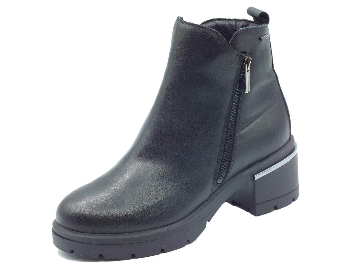 Igi&Co Igi&Co 4683400 Nappa Soft Nero Tronchetti con tacco medio per Donna in pelle con lampo Nero
