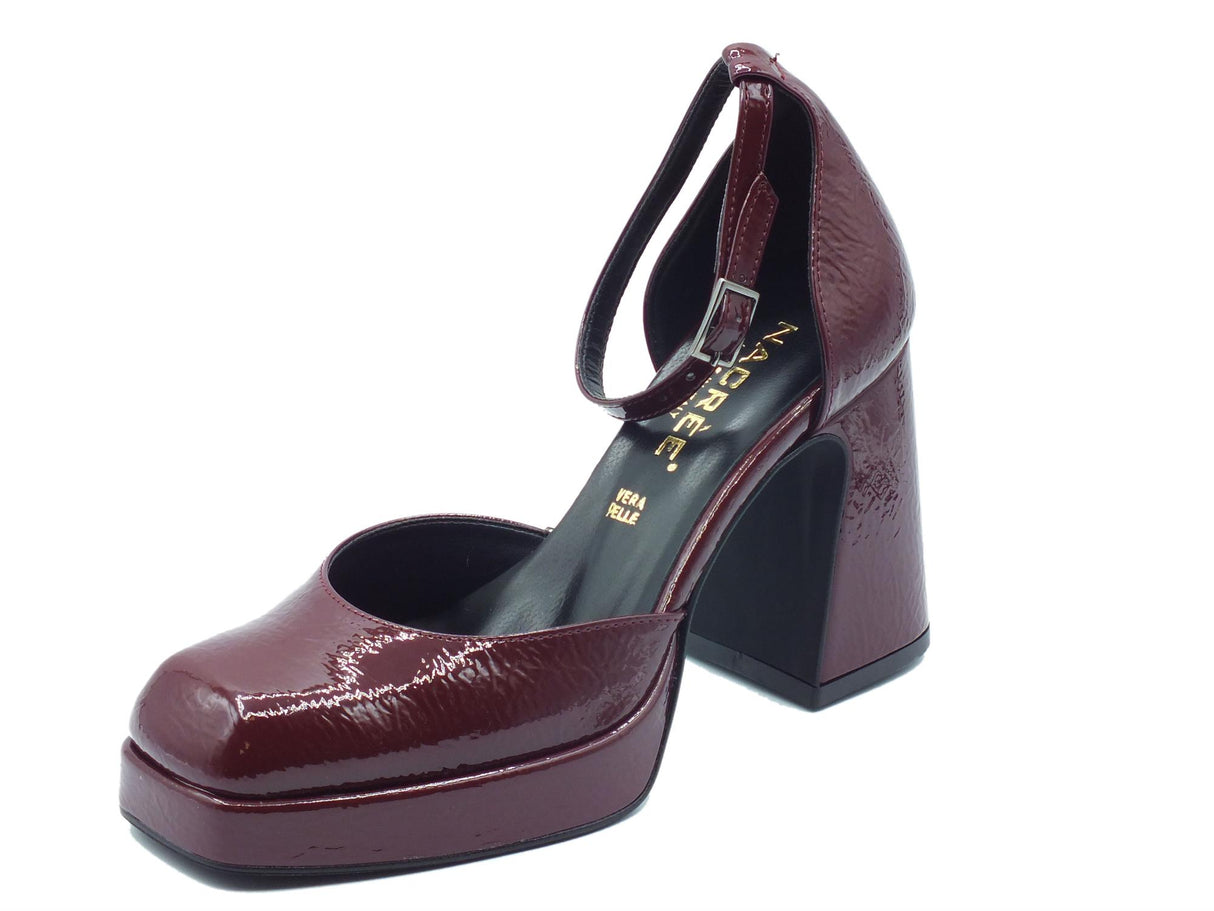Nacrèe Nacrèe 5003M002 Napl Bordò Decoltè con cinturino per Donna in vernice con tacco alto Bordò