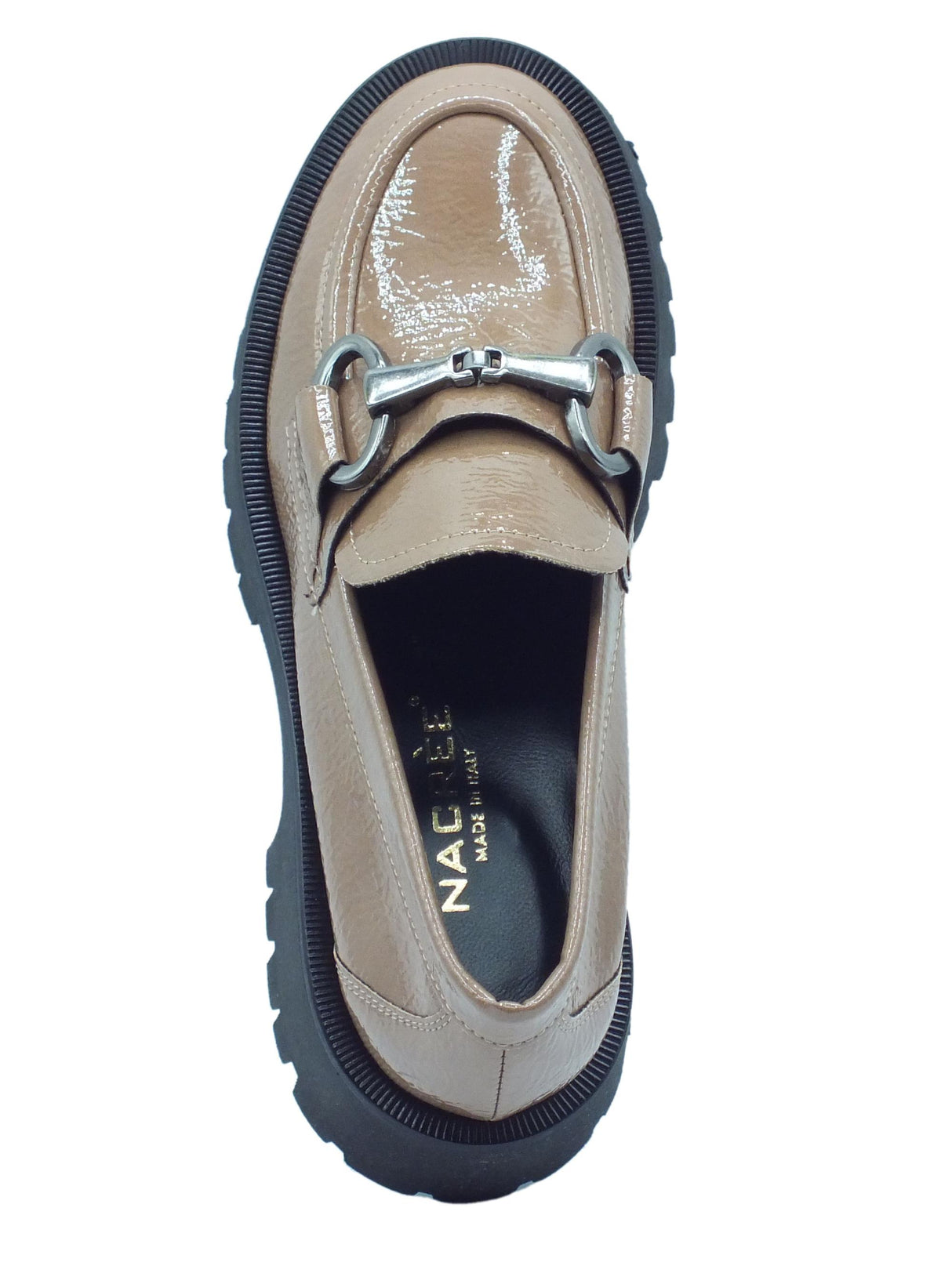 Nacrèe Nacrèe 631R009 Napl Taupe Mocassini eleganti per Donna modello classico in naplak con tacco medio Taupe