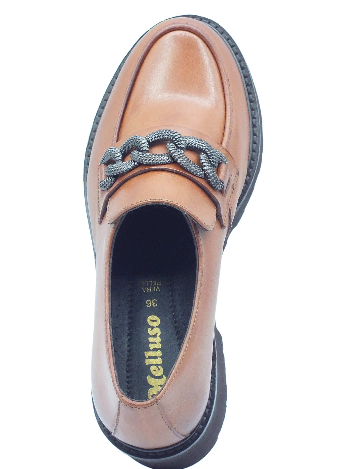 Melluso Melluso 034321 Cuoio Mocassini comfort per Donna in pelle con tacco medio Cuoio