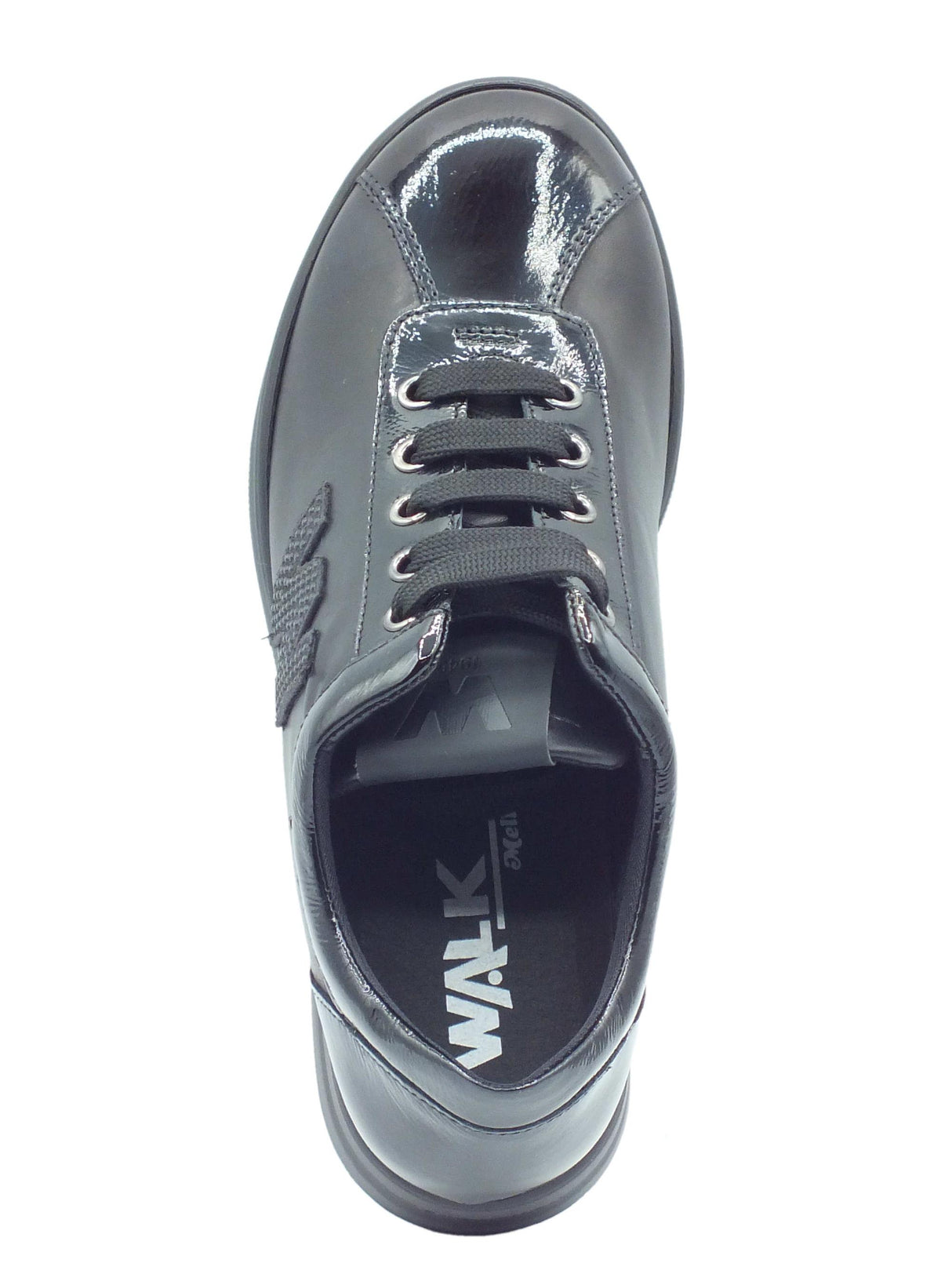 Melluso Melluso Walk R25642D Silvy Nero Sneakers confort per Donna pelle vernice con lacci e zeppa media Nero