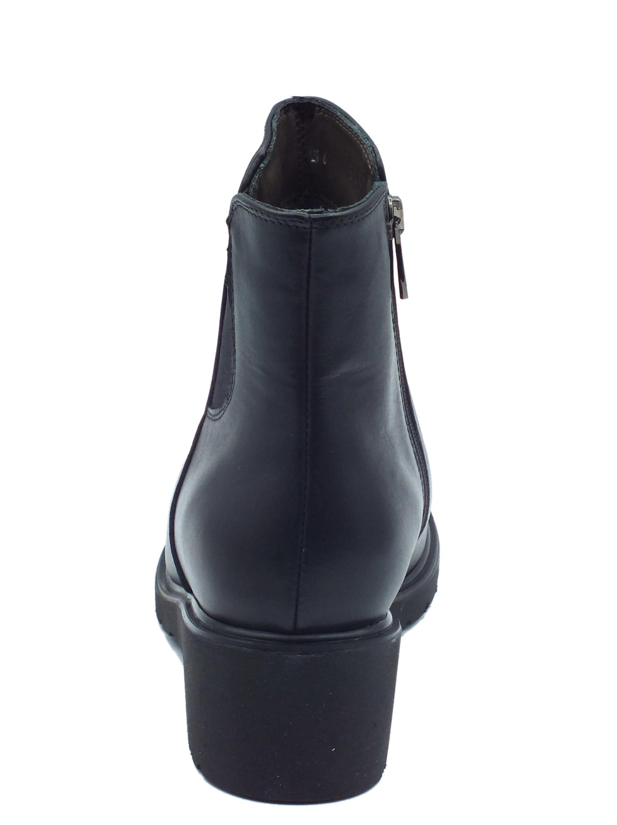 Melluso Melluso R35600D Martina Nero Tronchetti con zeppa per Donna in pelle con lampo Nero