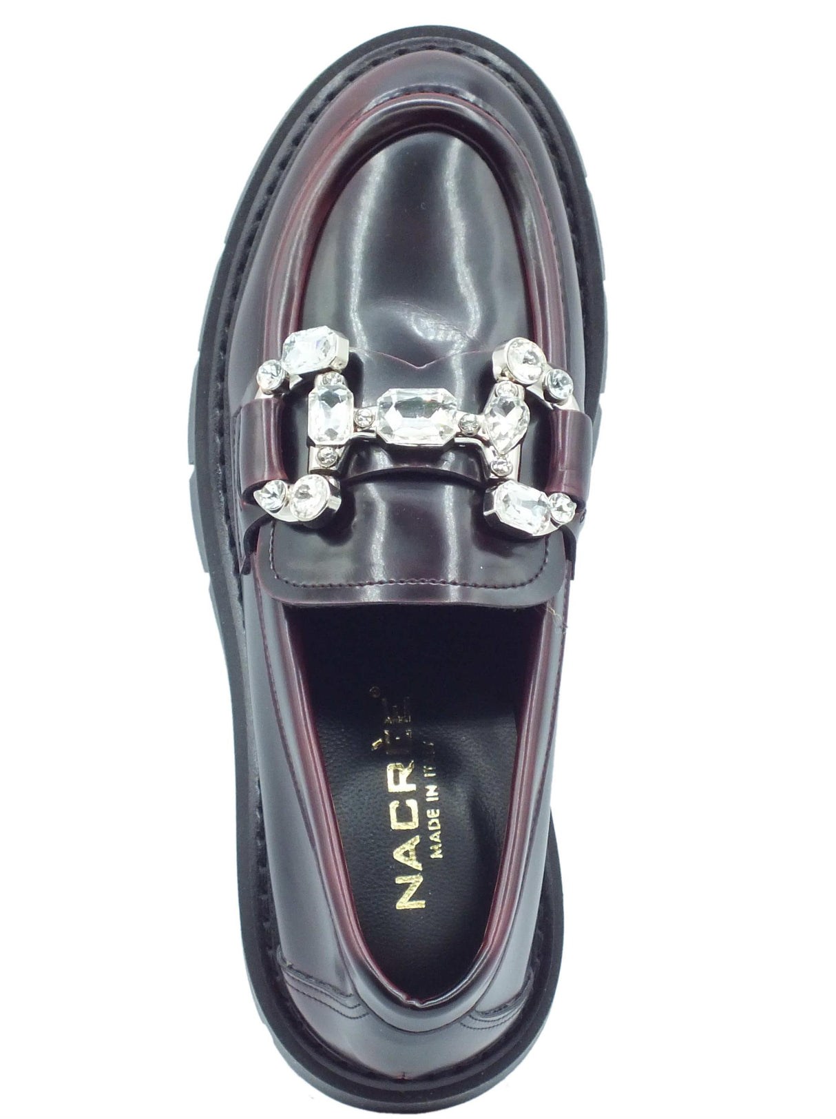 Nacrèe Nacrèe 6383005 Pool Bordò Mocassini classici con zirconi per Donna tacco medio Bordò