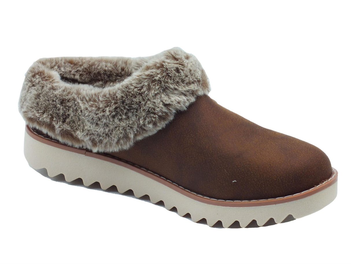 Skechers Skechers Bobs 113423 Winter Rock Brown Sabot Sportivi per Donna in ecopelle marrone Brown