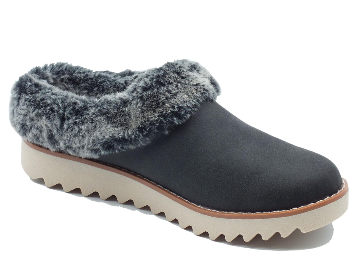 Skechers Skechers Bobs 113423 Winter Rock Charcoal Sabot Sportivi per Donna in ecopelle nero Charcoal