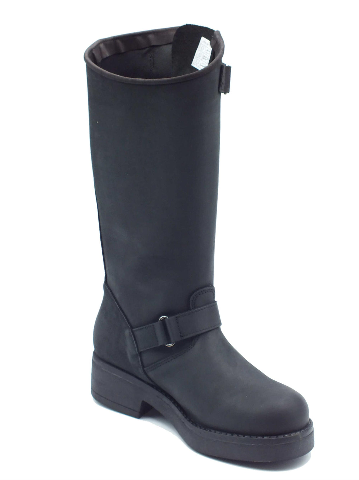 Stelio Malori STM - Stelio Malori 2000 Sullivan Nero Stivali per Donna in pelle con lampo e taglio trasversale Nero