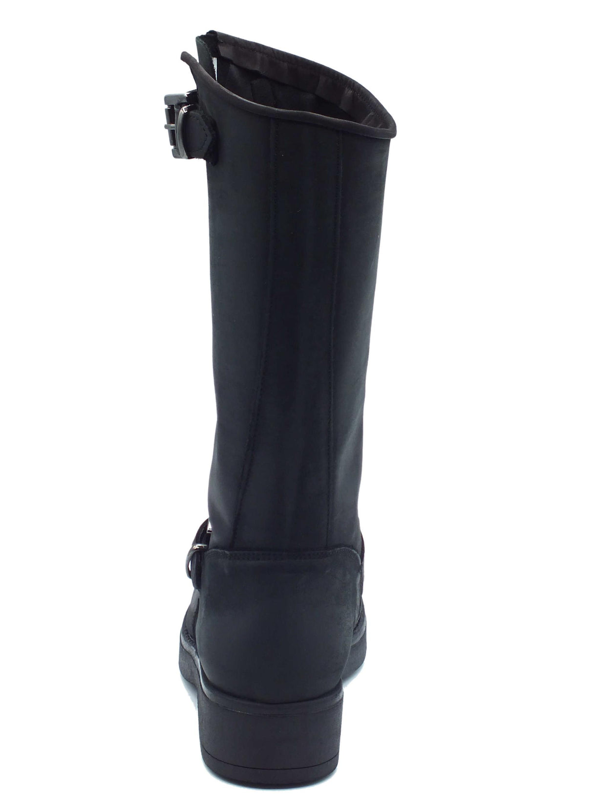 Stelio Malori STM - Stelio Malori 2000 Sullivan Nero Stivali per Donna in pelle con lampo e taglio trasversale Nero