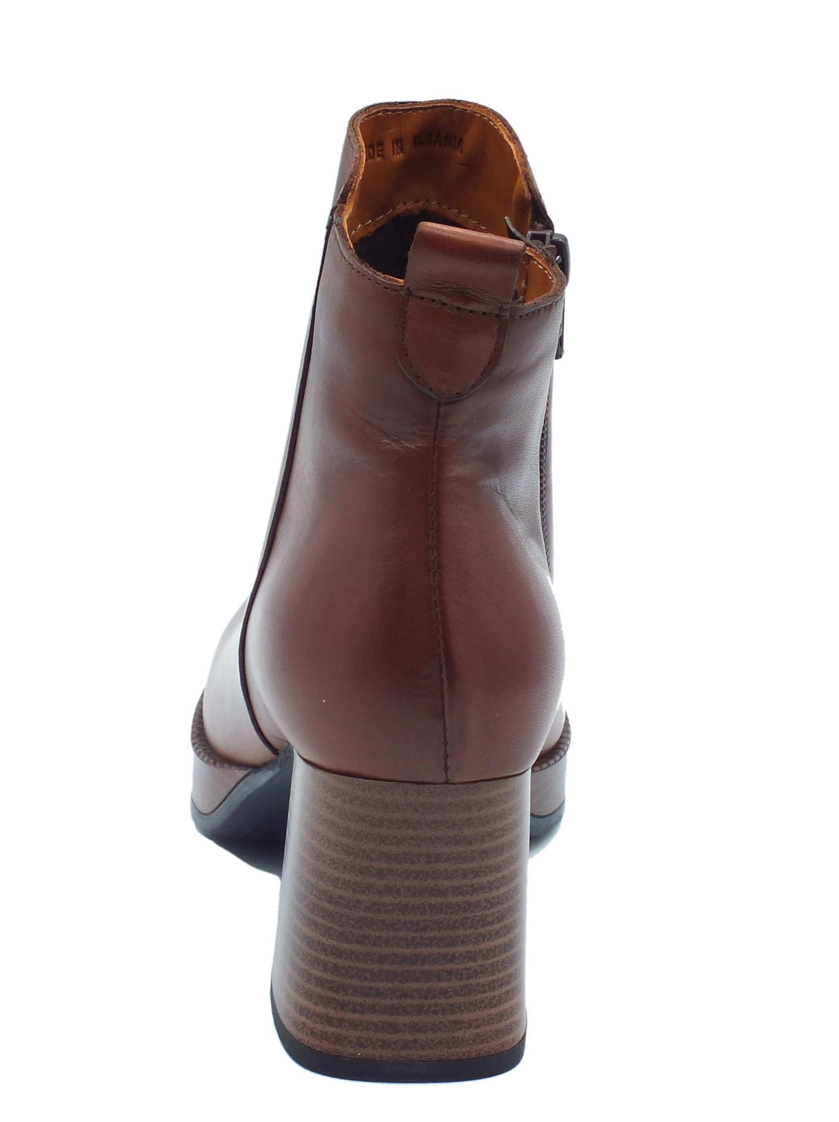 Valleverde Valleverde V49401 Nappa Cuoio Tronchetti per Donna in pelle con lampo e tacco alto Cuoio