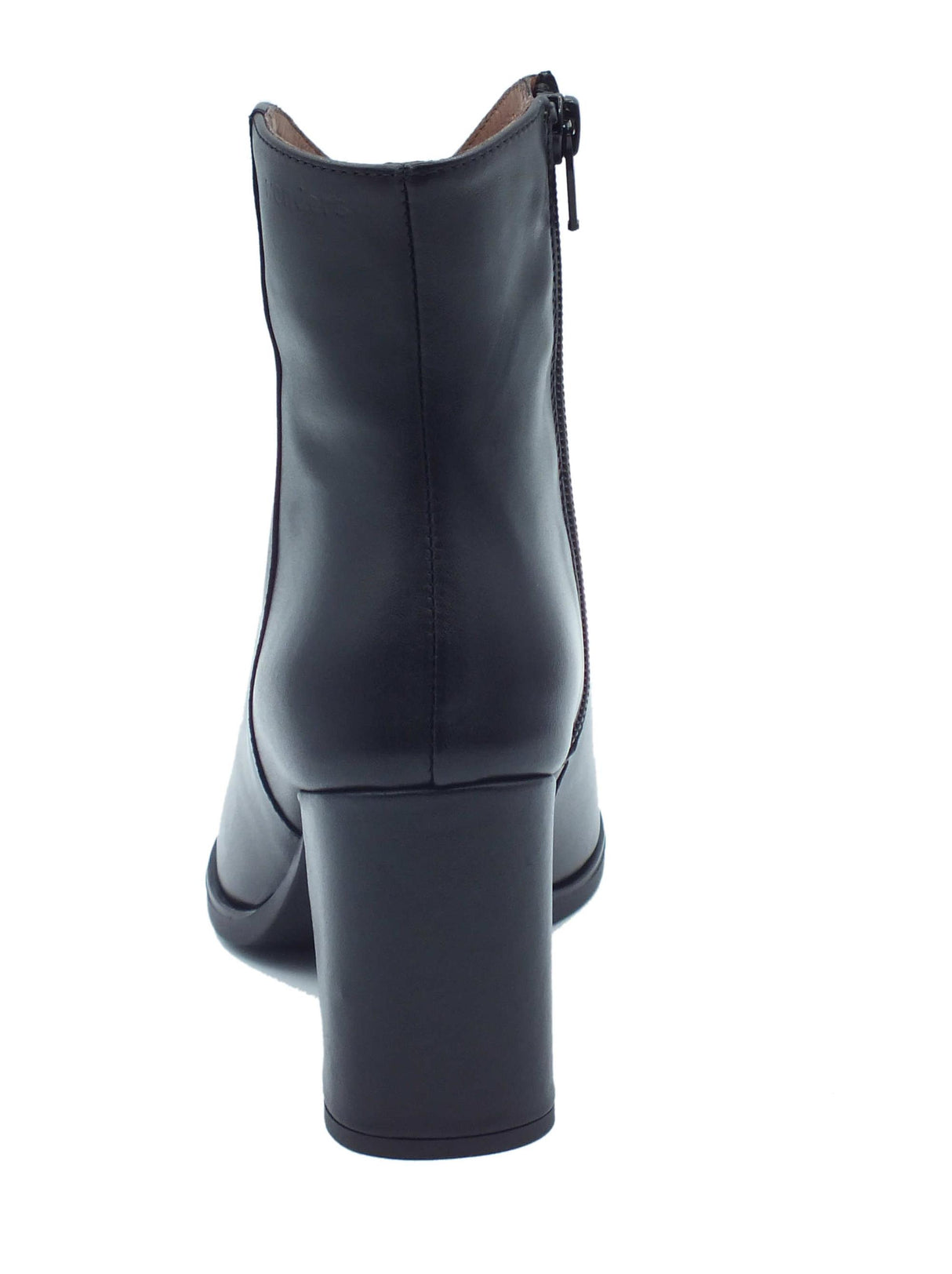 Wonders Wonders H-5403 Frick Bora Negro Tronchetti a punta con tacco alto per Donna in pelle nera con lampo Frick Bora Negro