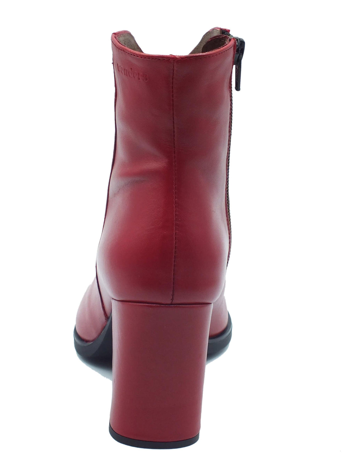 Wonders Wonders H-5403 Nara Bora Rubi Tronchetti a punta con tacco alto per Donna in pelle rossa con lampo rosso