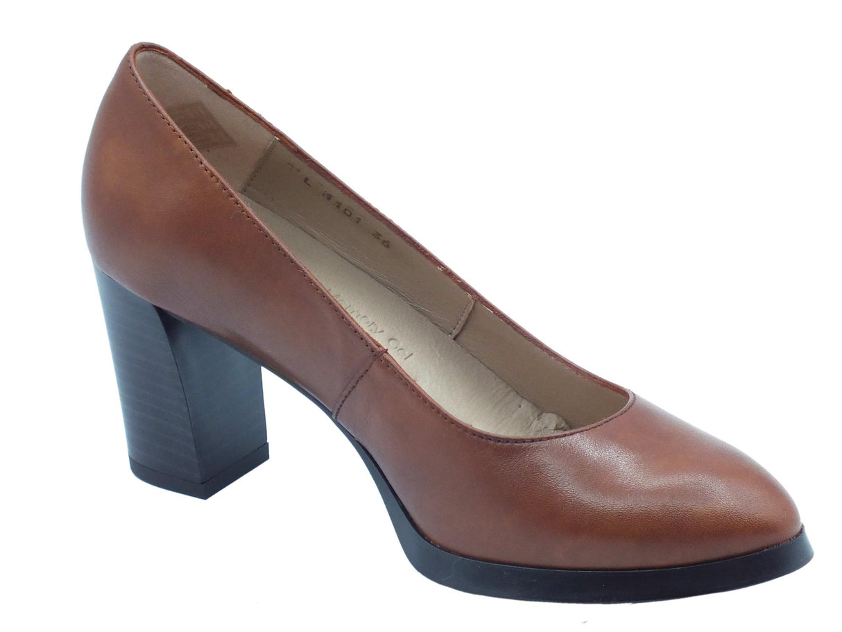 Wonders Wonders L-1101 Fenix Nature Cuero Decoltè per Donna in pelle cuoio con tacco alto Nature Cuero