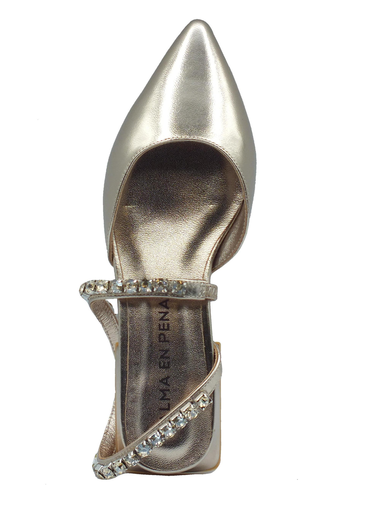 Alma en Pena Alma en Pena V240365 Diva Bronze Sandali eleganti a punta per Donna in pelle con tacco basso Diva Bronze