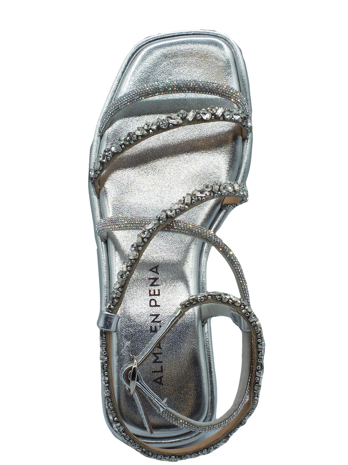 Alma en Pena Alma en Pena V240830 Diva Silver Sandali eleganti per Donna con tacco basso e brillanti Argento