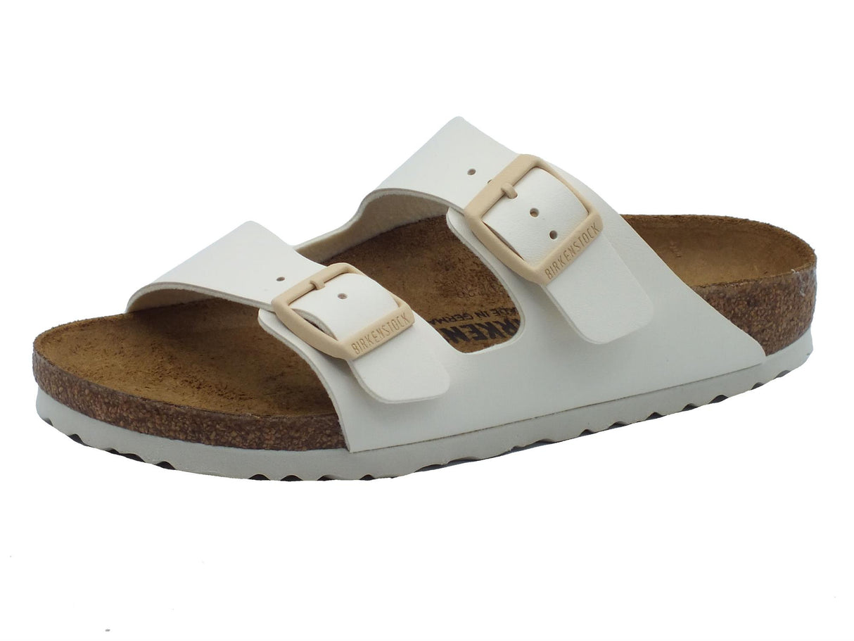 Birkenstock Birkenstock 1027339 Arizona BS Eggshell Sandali per Donna in ecopelle colore albume doppia fibia bianco
