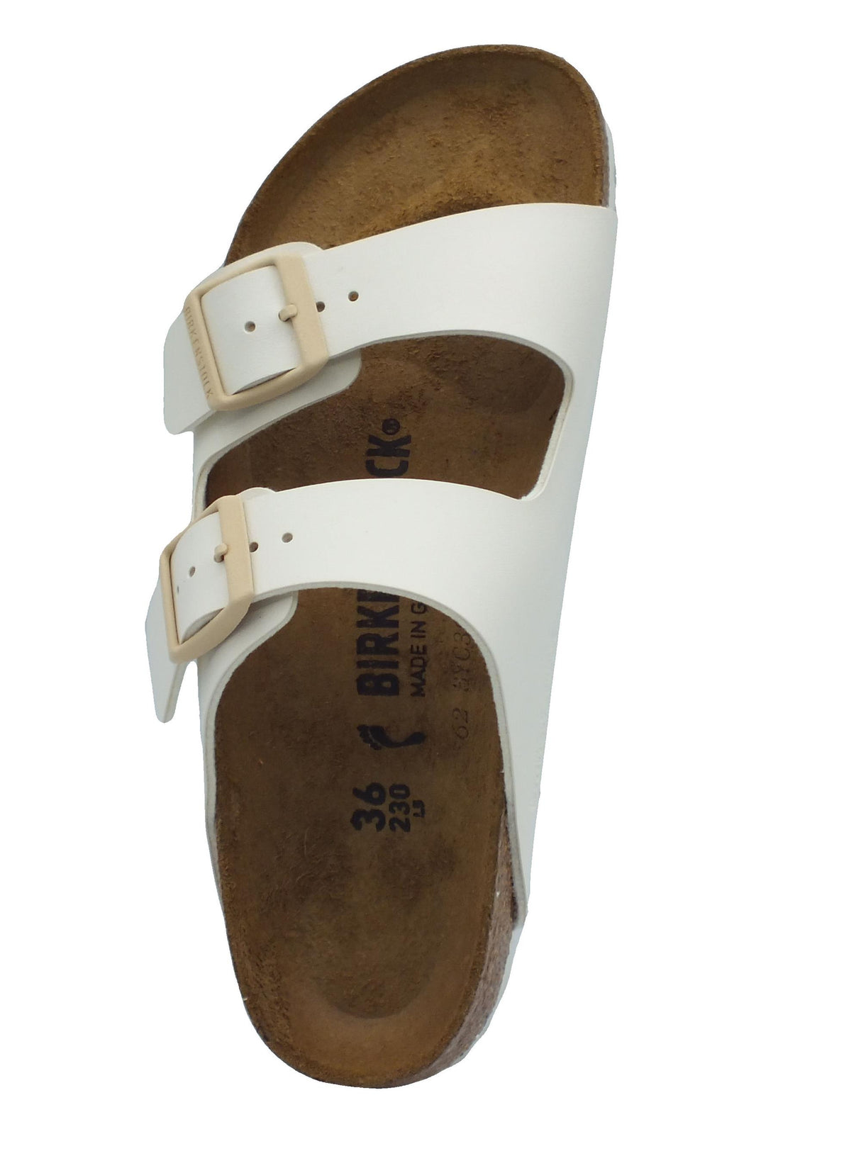 Birkenstock Birkenstock 1027339 Arizona BS Eggshell Sandali per Donna in ecopelle colore albume doppia fibia bianco