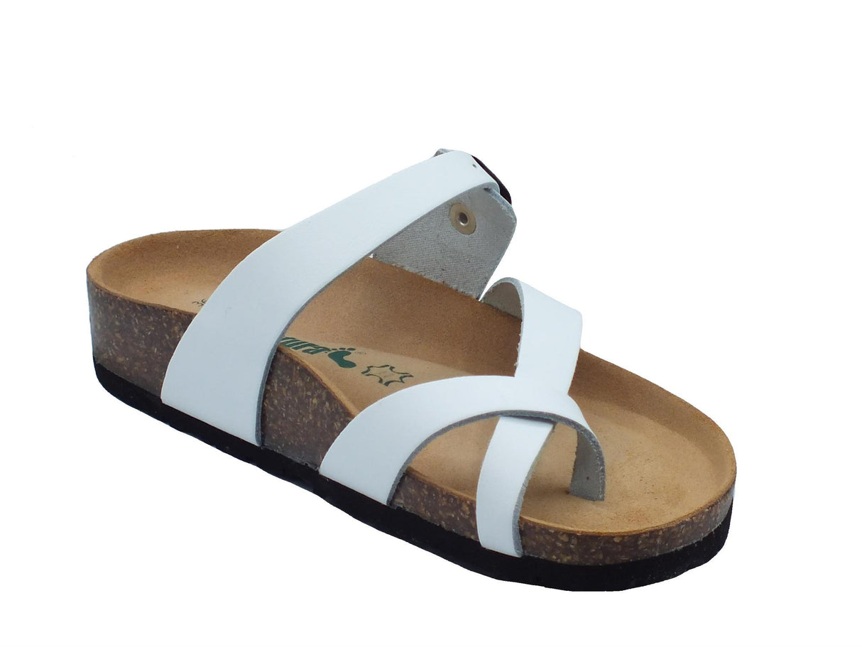 BioNatura BioNatura Infradito zeppa bassa Donna 11A456 Imb Bycast Bianco pelle bianco Bianco