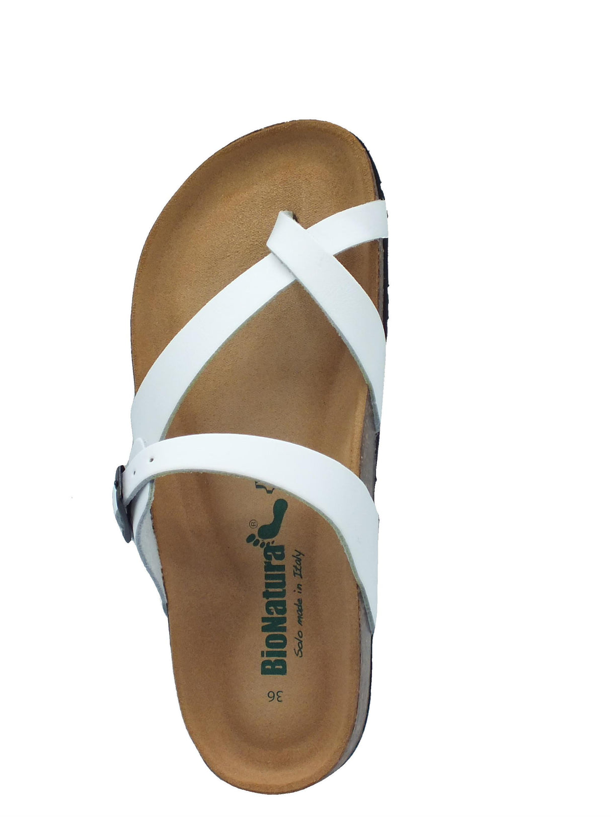 BioNatura BioNatura Infradito zeppa bassa Donna 11A456 Imb Bycast Bianco pelle bianco Bianco