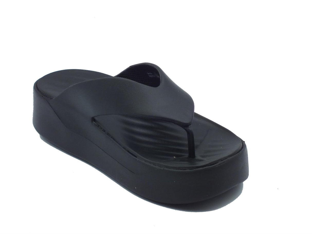Crocs Crocs 209410 Getaway Platform Flip Black Infradito con zeppa media per Donna in gomma nero Nero