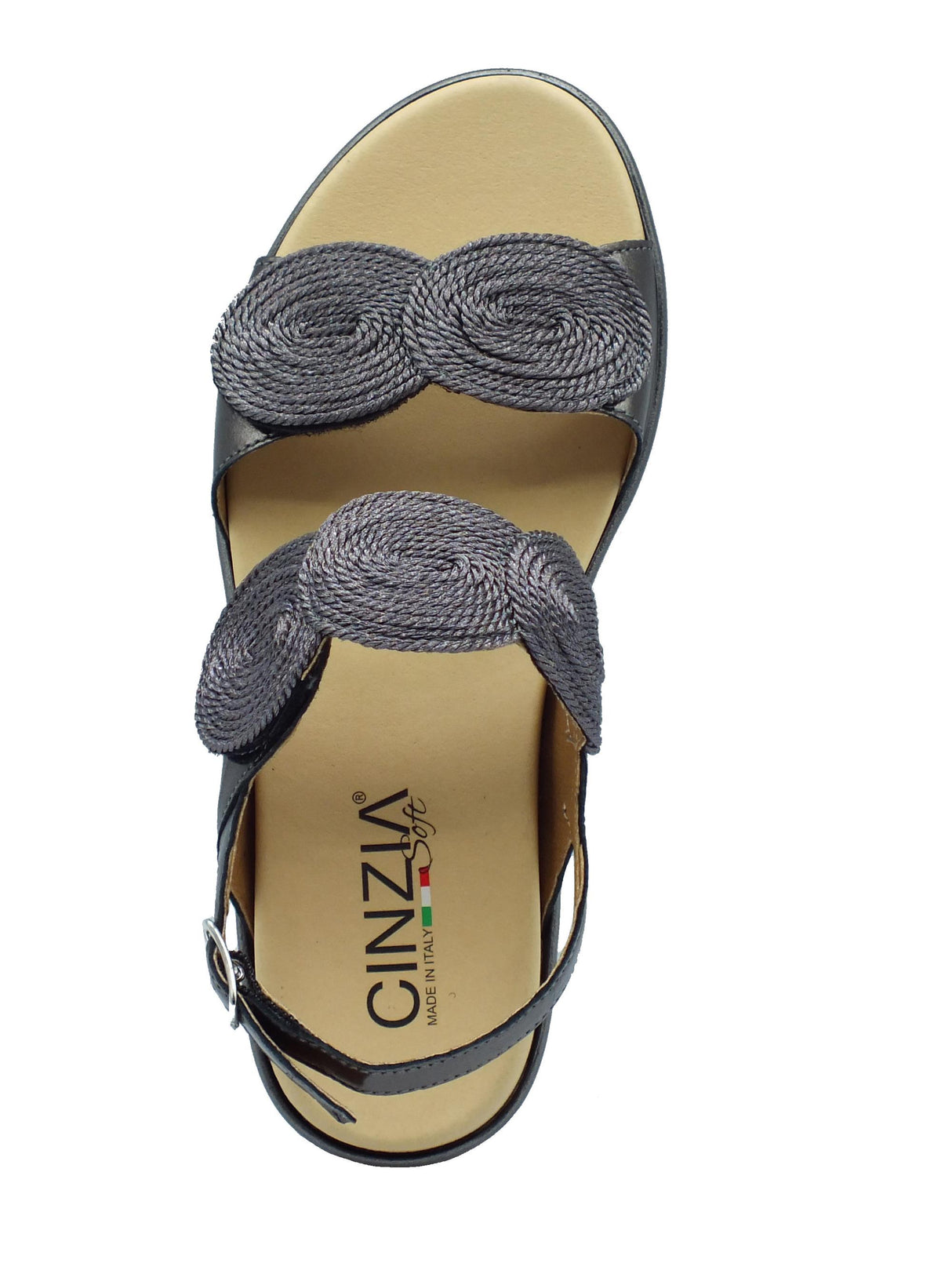 Cinzia Soft Cinzia Soft IO10687 Canna Fucile Sandali Confort Donna in pelle zeppa media doppio stretch Canna Fucile