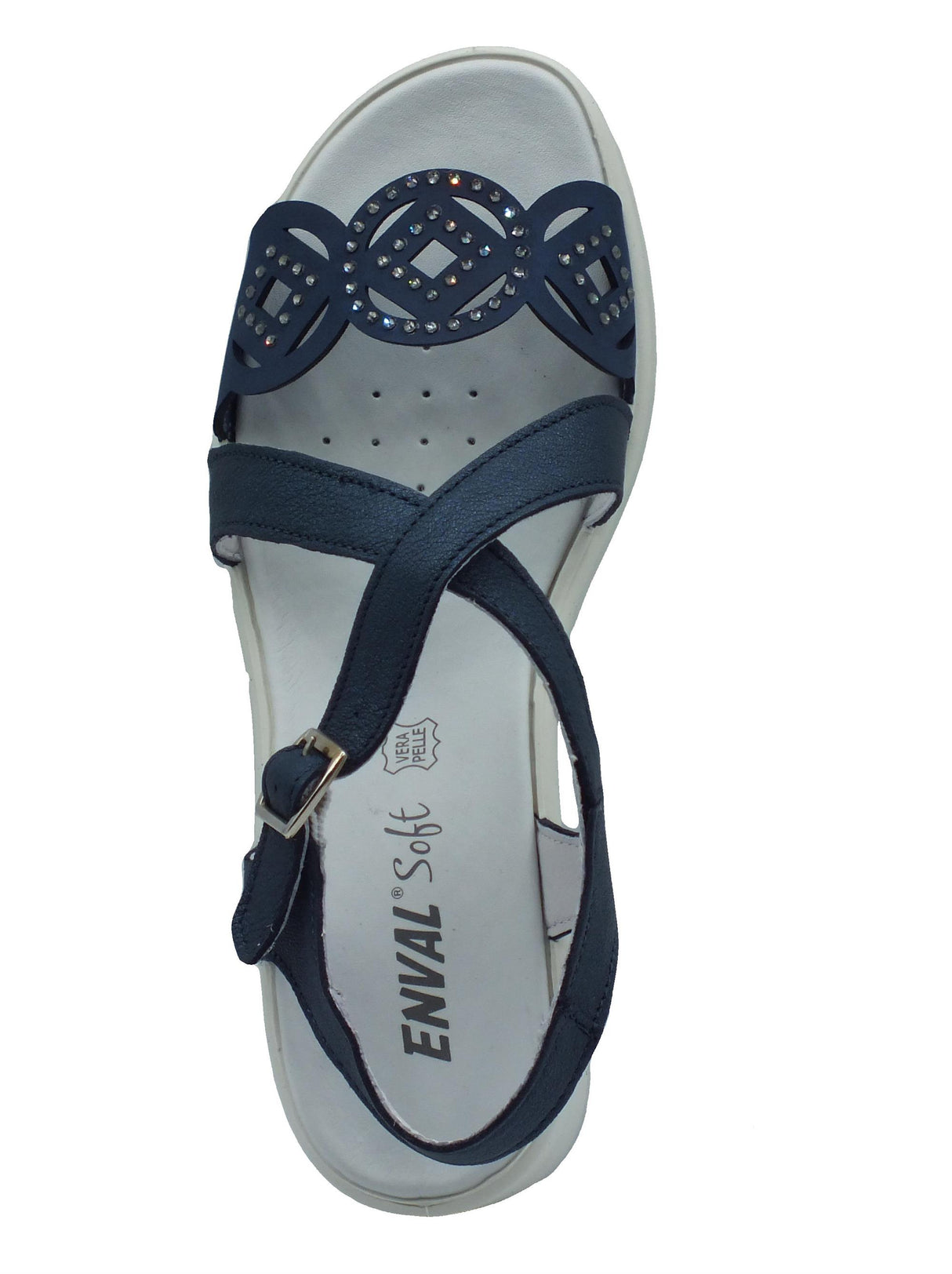 ENVAL Soft ENVAL Soft 5781211 Capra Jeans Sandali Confort per Donna in pelle blu con zeppa alta Jeans