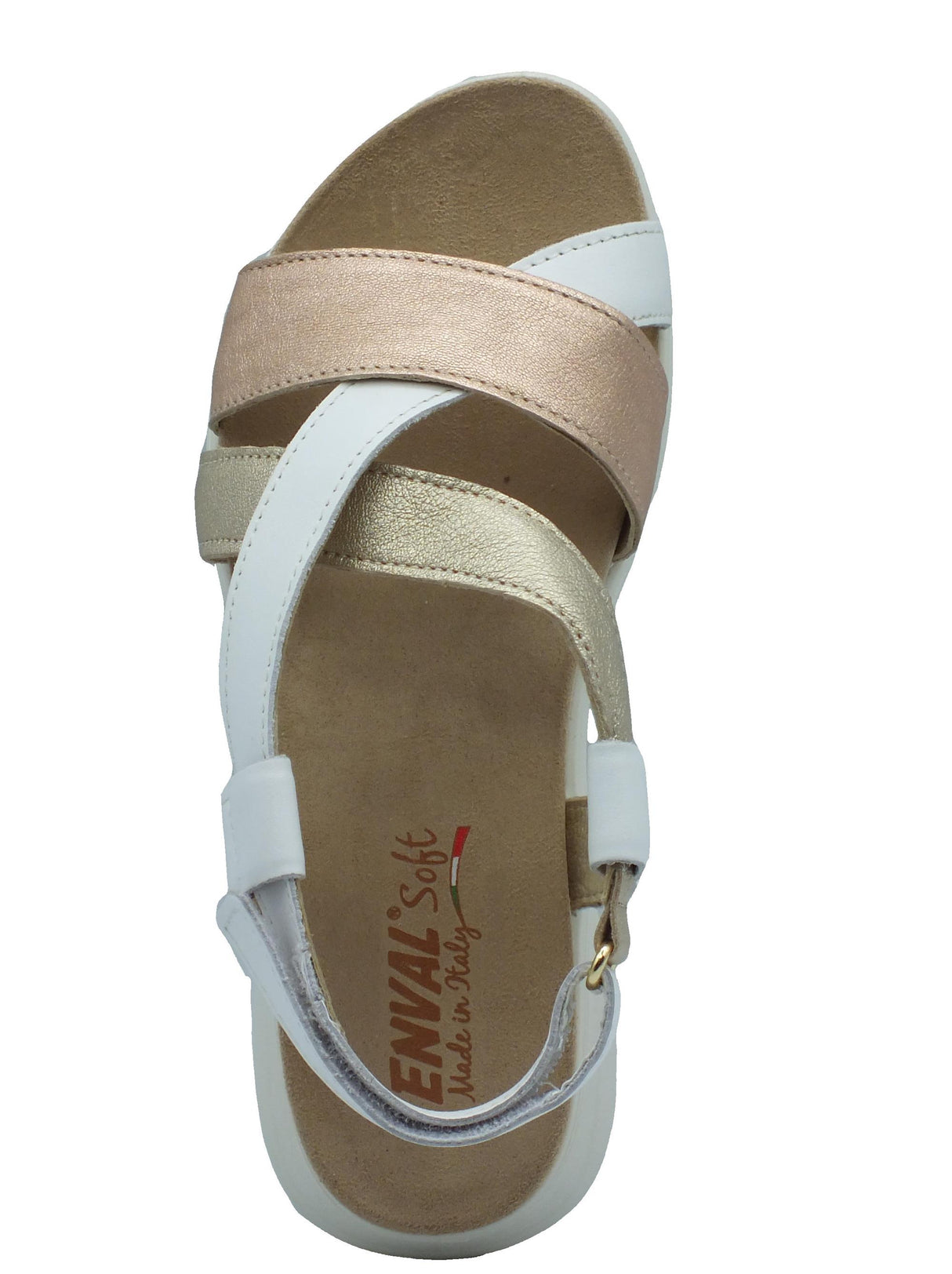 ENVAL Soft ENVAL Soft 5788511 Nappa Bianco Sandali Confort per Donna in pelle con chiusura a strappo Bianco