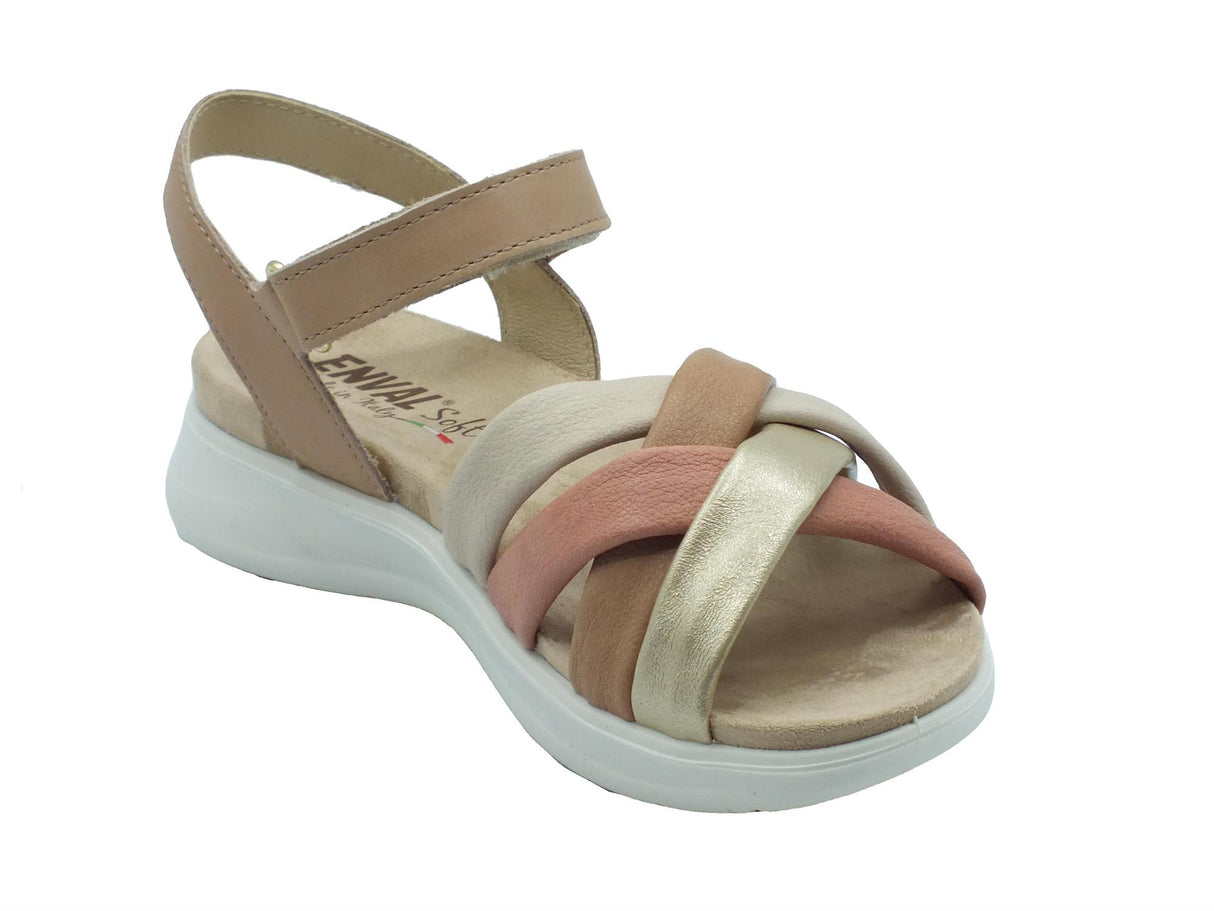 ENVAL Soft ENVAL Soft 5788622 Vitello Cast Sandali Confort per Donna in pelle con chiusura a strappo Vitello Cast