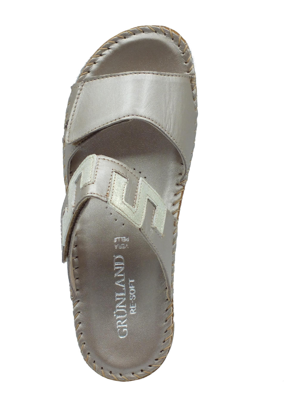 Grunland Grunland Palo CI3615 Platino Ciabatte confort per Donna in pelle con doppia regolazione a strappo Platino