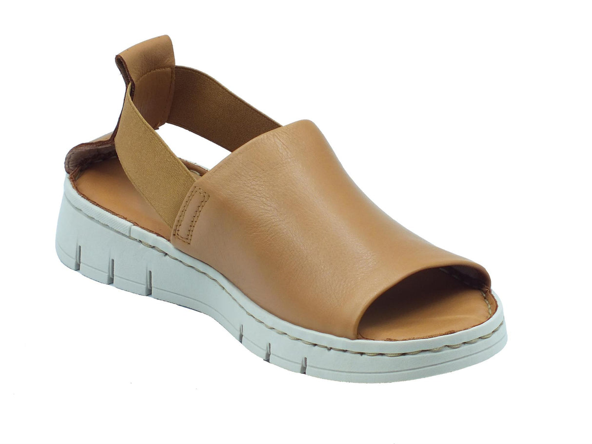 Grunland Grunland Gita SA1199 Terra Sandali confort per Donna in pelle con elastici Terra