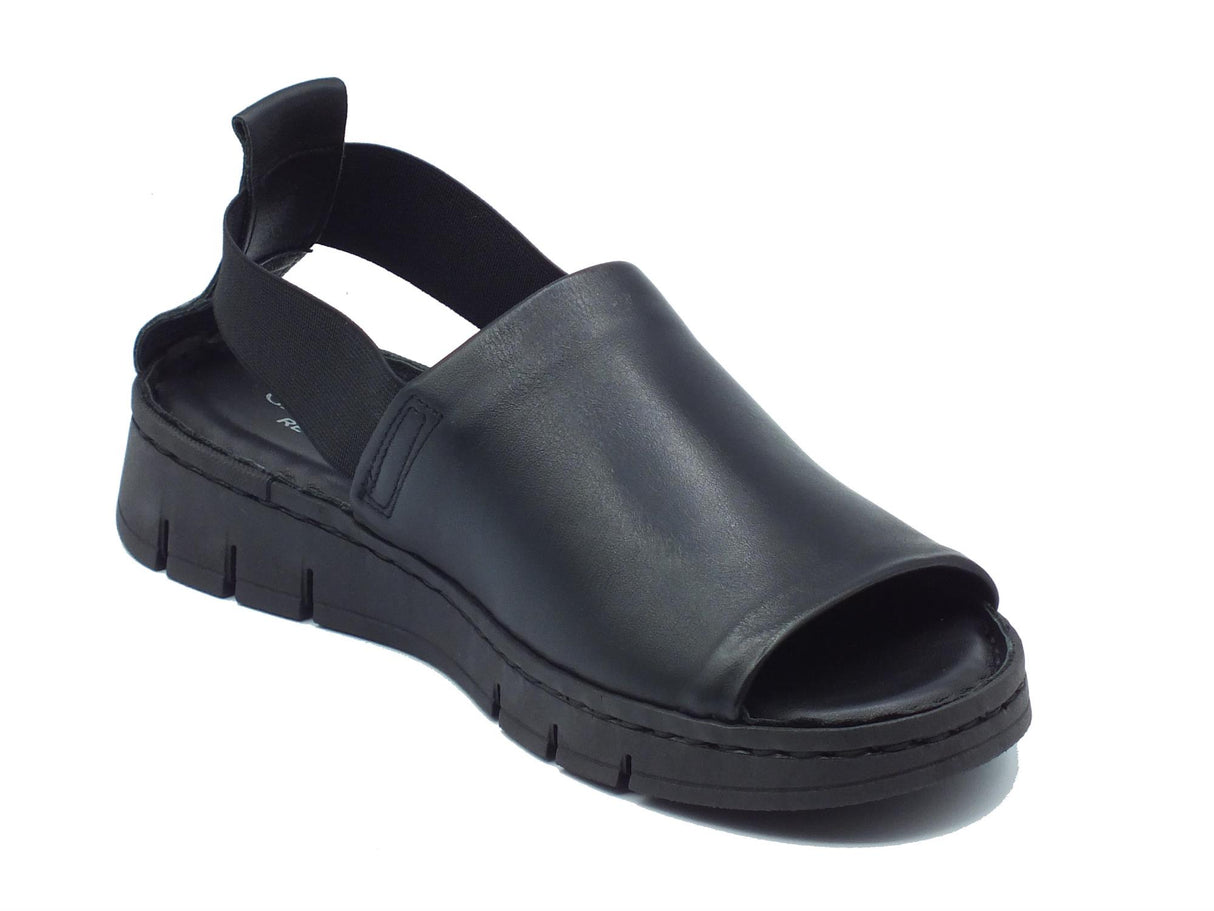 Grunland Grunland Gita SA1199 Nero Sandali confort per Donna in pelle con elastici Nero