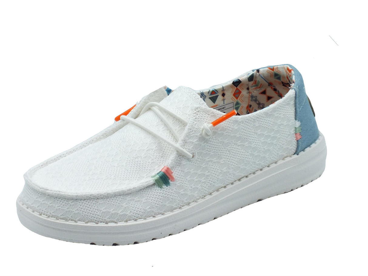 Hey Dude HeyDude 40054 Wendy Boho White Scarpe per Donna in tessuto bianco White