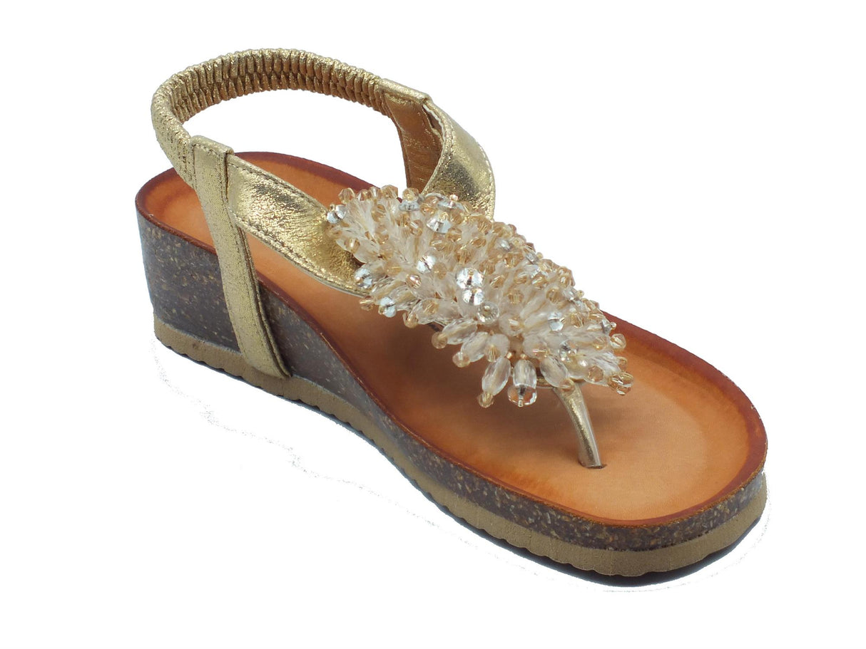 Igi&Co Igi&Co 5698422 Nappa Laminato Platino Infradito per Donna in pelle con zeppa bassa Platino