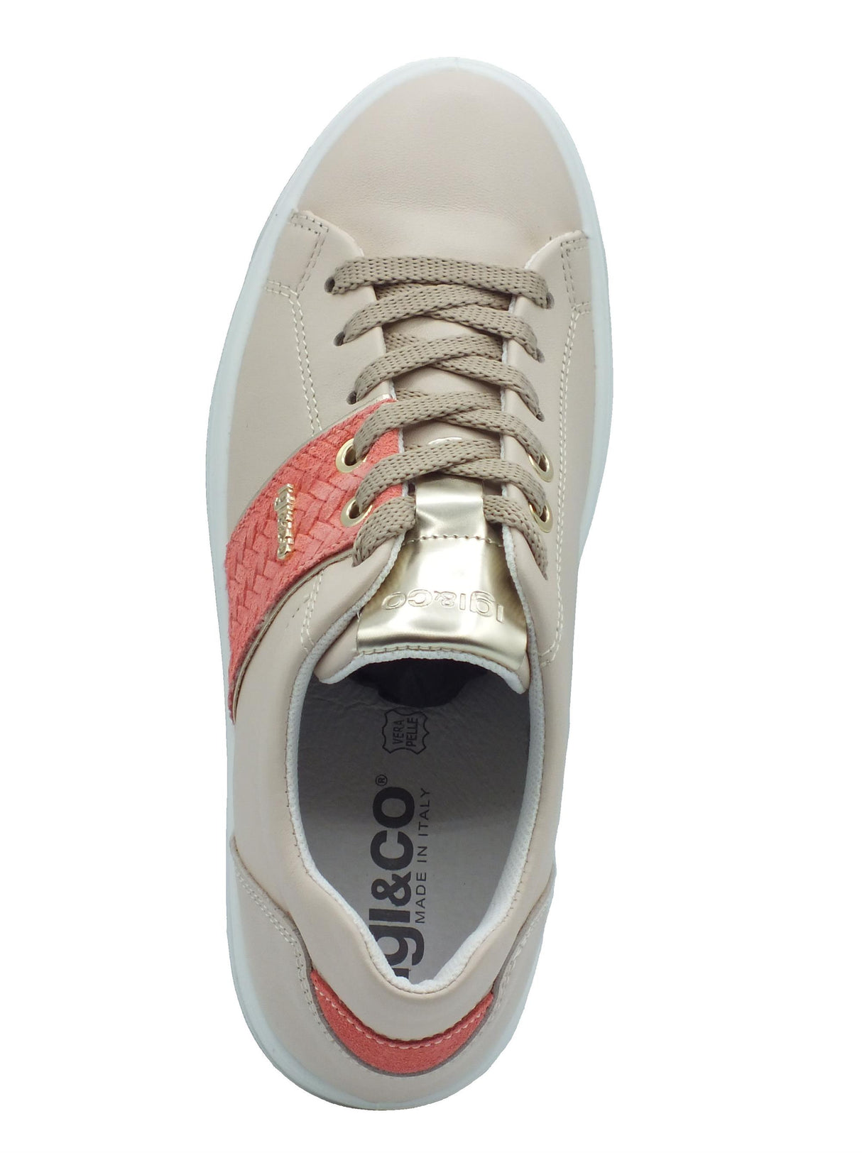 Igi&Co Igi&Co 5658522 Nappa Soft Naturale Sneakers sportive per Donna in pelle rosa con zeppa bassa rosa