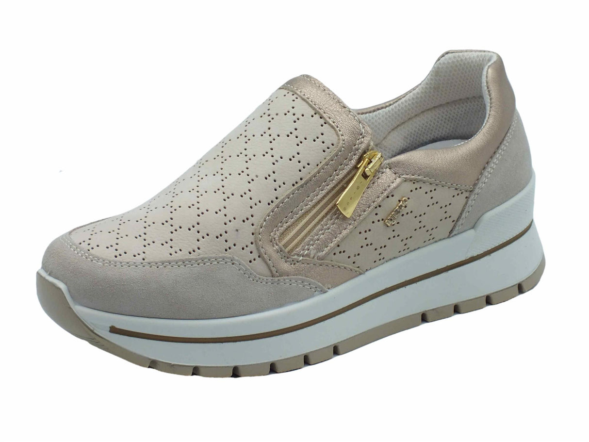 Igi&Co Igi&Co 5662022 Scamosciato Beige Sneakers per Donna in nabuk con lampo Beige