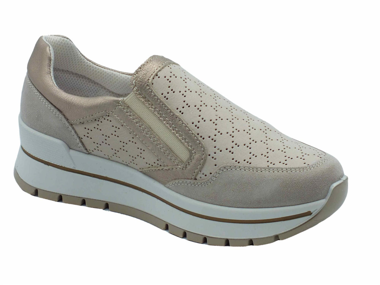 Igi&Co Igi&Co 5662022 Scamosciato Beige Sneakers per Donna in nabuk con lampo Beige