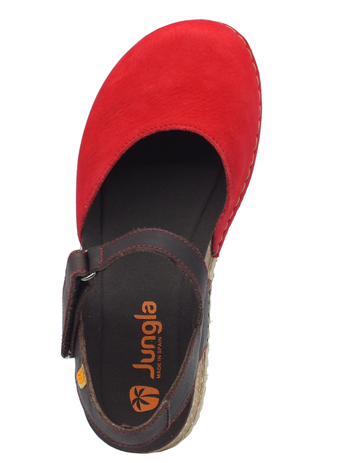Jungla Jungla 7420 Reims Sandali per Donna in pelle rossa e marrone con chiusura a strappo Reims Ferrari