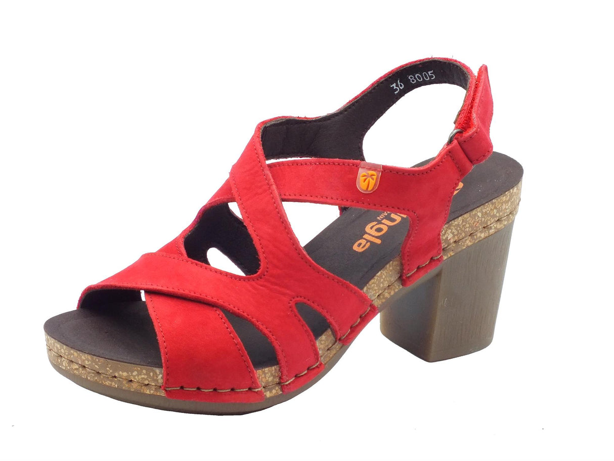 Jungla Jungla 8005 Reims Sandali con tacco alto per Donna in nabuk rossa con strappo Reims Ferrari