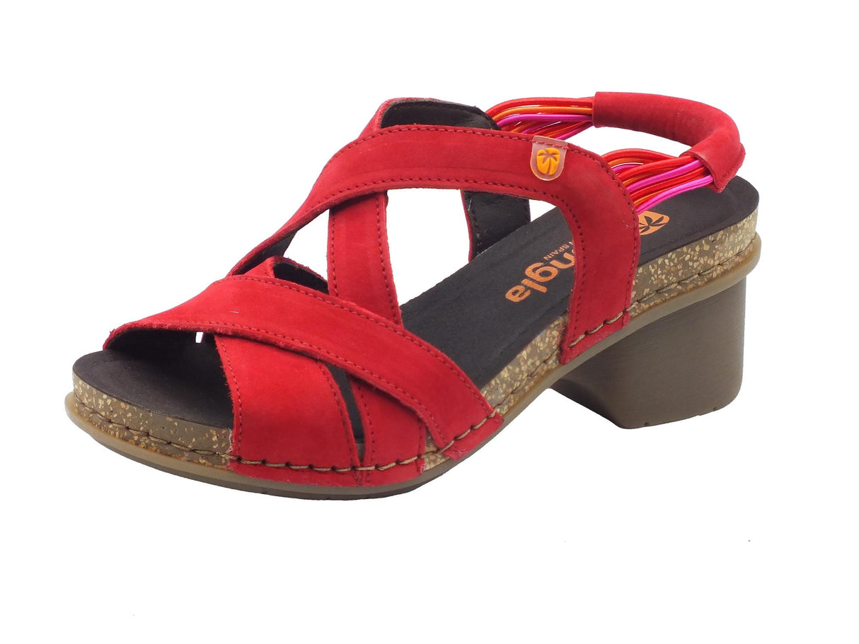 Jungla Jungla 8203 Reims Sandali con tacco alto per Donna in nabuk rossa con elastici Reims Ferrari