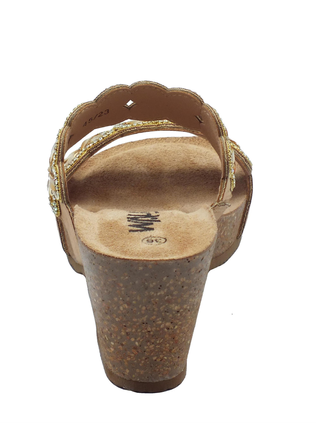 Melluso Melluso Walk 018131 Carne Sandali Scalsati per Donna in tessuto con strass neri e tacco alto Carne