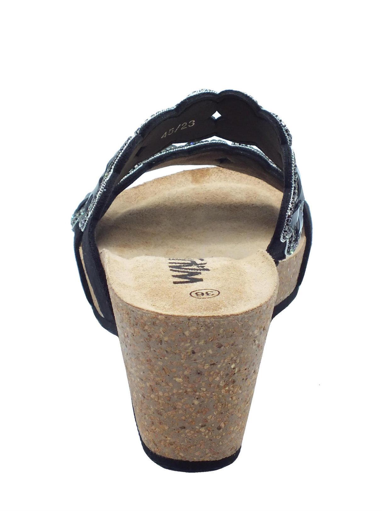 Melluso Melluso Walk 018131 Nero Sandali Scalsati per Donna in tessuto con strass neri e tacco alto Nero